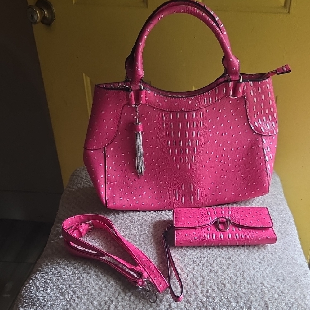 Elegant Pink Handbag Set Cato